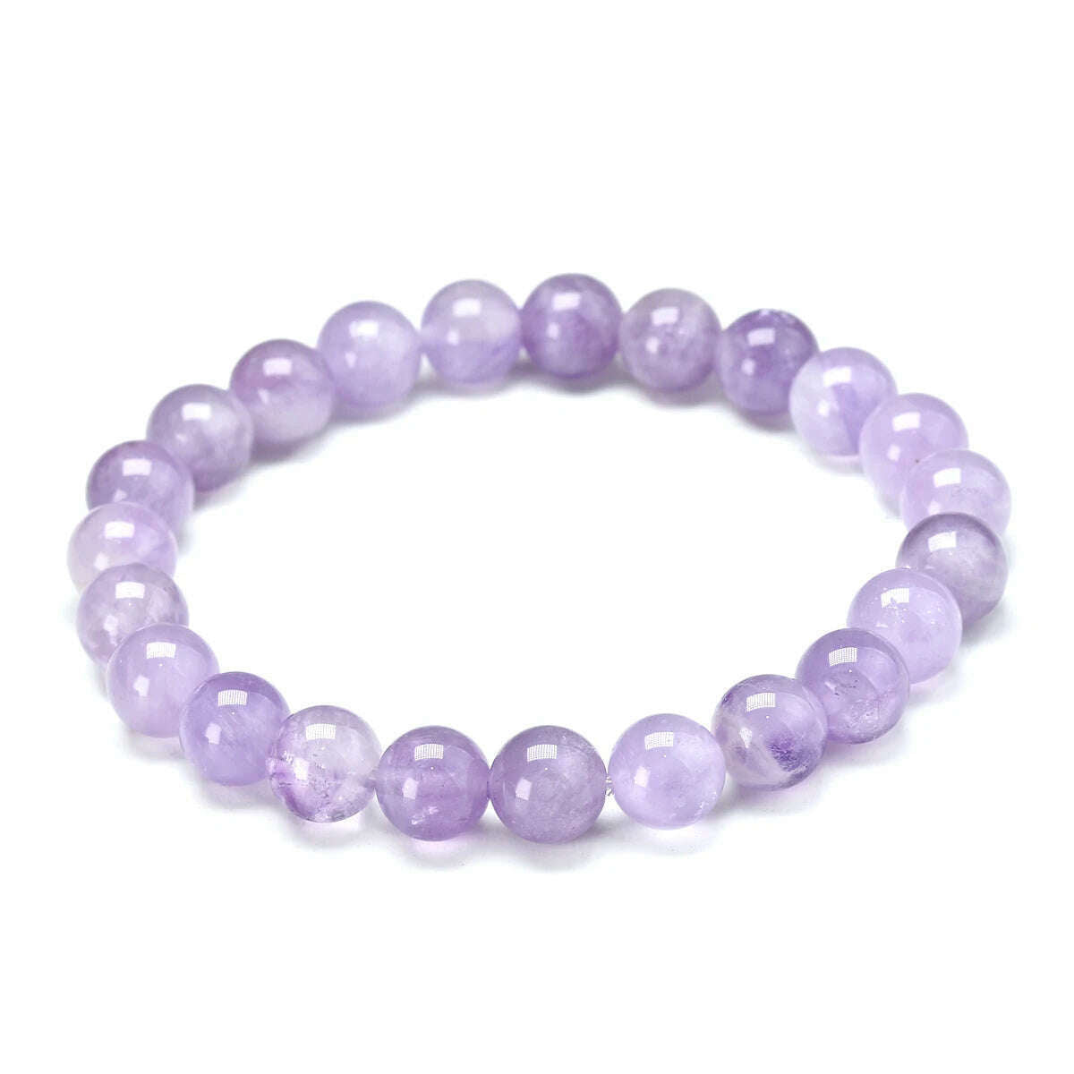 KIMLUD, Natural Purple Jade Round Bead Bracelet 6mm 8mm10mm Healing Spirit Bracelets Gem For Women and Men Strand Meditation Jewelry, 8mm / 16cm, KIMLUD APPAREL - Womens Clothes