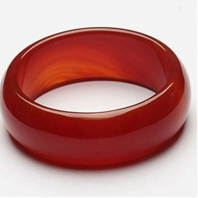 KIMLUD, Natural Red Jade Bangle Bracelet Hand-Carved Charm Jewelry Fashion Accessories for Men Women Round Bangle, KIMLUD Womens Clothes