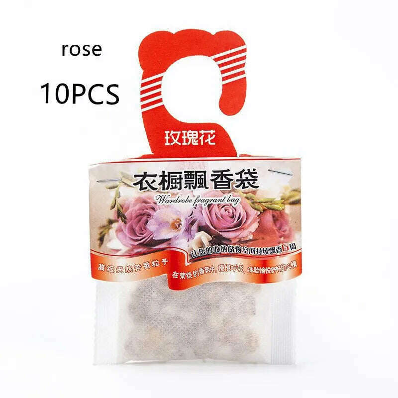 KIMLUD, Natural Sachet Hanging Lavender Spice Pack Bedroom Closet Aromatherapy long-lasting deodorizing air freshener, Rose 10PCS, KIMLUD APPAREL - Womens Clothes