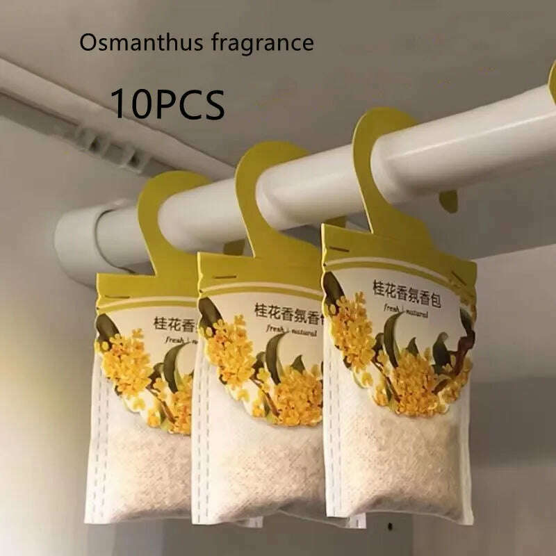 KIMLUD, Natural Sachet Hanging Lavender Spice Pack Bedroom Closet Aromatherapy long-lasting deodorizing air freshener, Osmanthus 10PCS, KIMLUD APPAREL - Womens Clothes