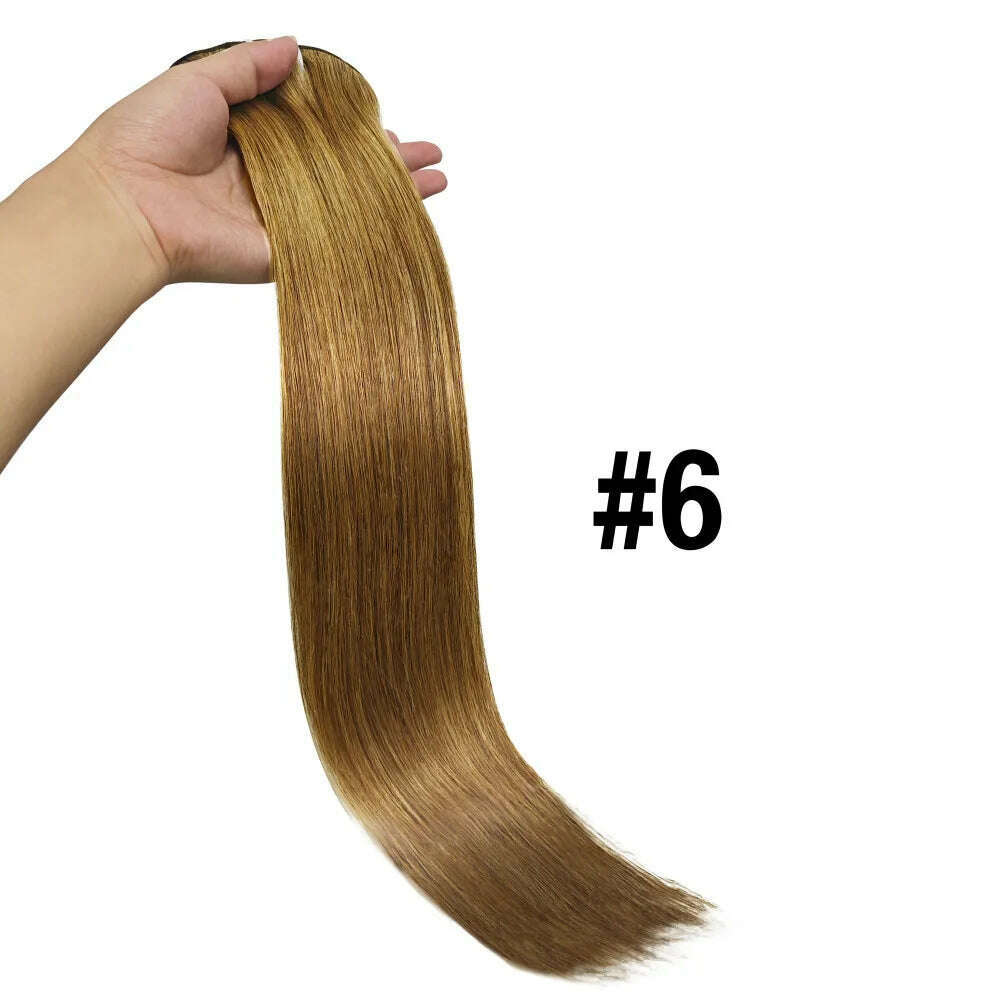 Natural Straight Clip in Hair Extensions Human Hair Seamless Clip in Extensions 100% Unprocessed Full Head Brazilian Virgin Hair - KIMLUD