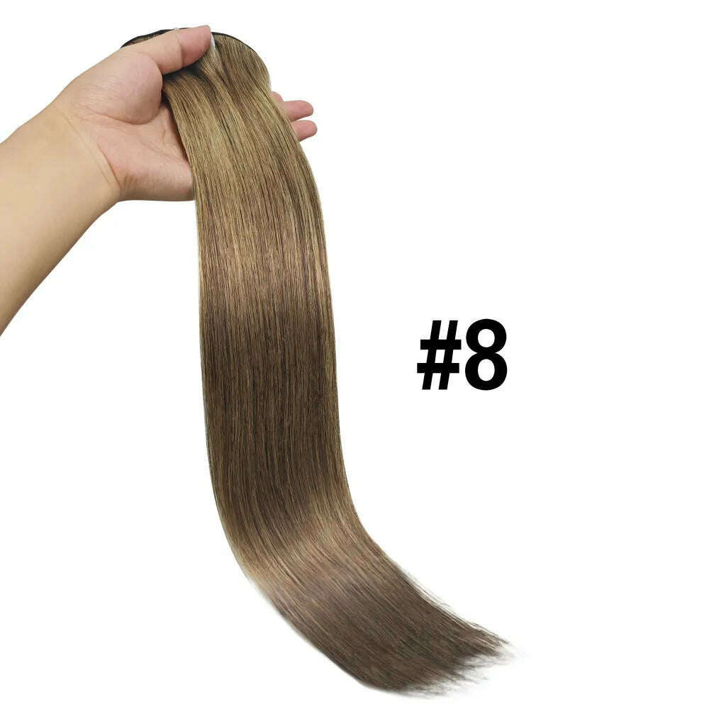 KIMLUD, Natural Straight Clip in Hair Extensions Human Hair Seamless Clip in Extensions 100% Unprocessed Full Head Brazilian Virgin Hair, 8 / 120g / 20inches, KIMLUD APPAREL - Womens Clothes