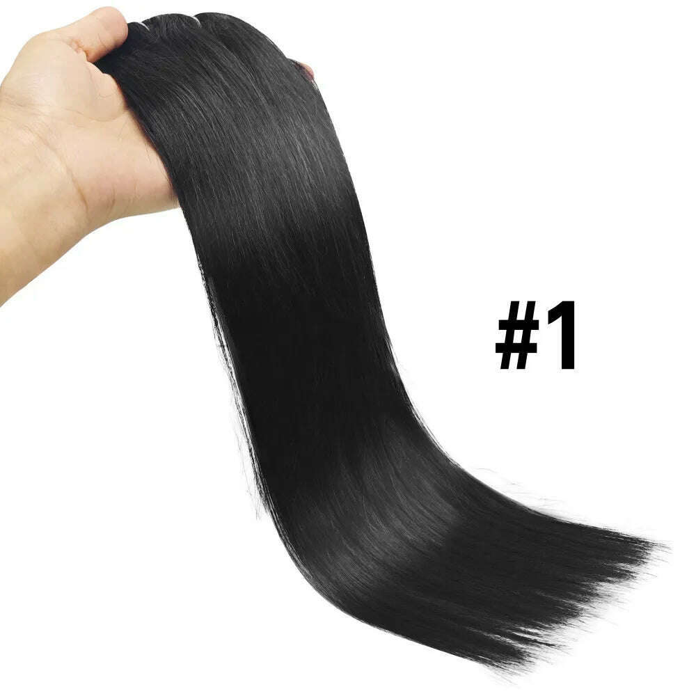 Natural Straight Clip in Hair Extensions Human Hair Seamless Clip in Extensions 100% Unprocessed Full Head Brazilian Virgin Hair - KIMLUD