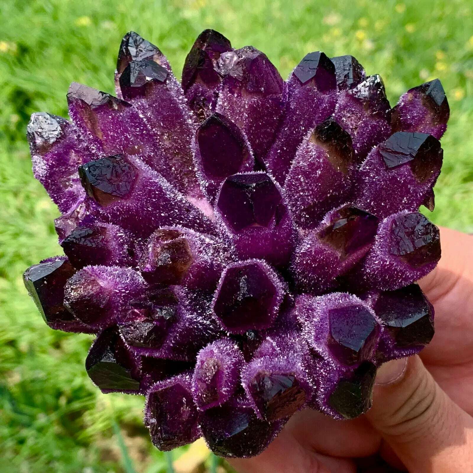 Natural violet Ghost Phantom Quartz Crystal Cluster Healing Specimen - KIMLUD