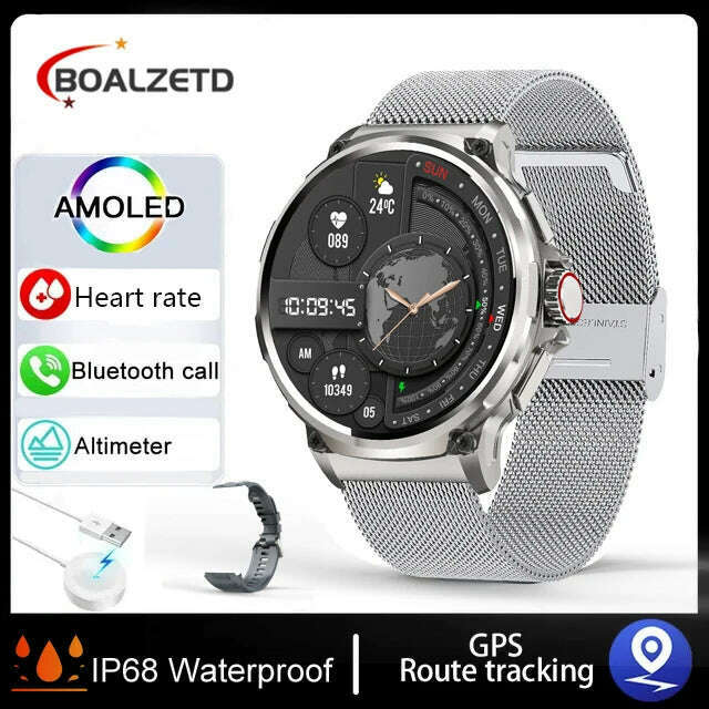 New 1.85-inch Ultra HD Smart Watch GPS Track Bluetooth Call 710 Mah Large Battery Sports Fitness smartwatch For Huawei Xiaomi - KIMLUD