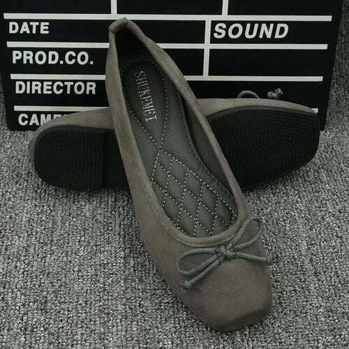 KIMLUD, New 2024 Women's Flat Shoes Suede Leather Ladies Loafers Casual Ballerinas Moccasins Driving Shoes Large Size EU 35-42, Gray / 35, KIMLUD APPAREL - Womens Clothes