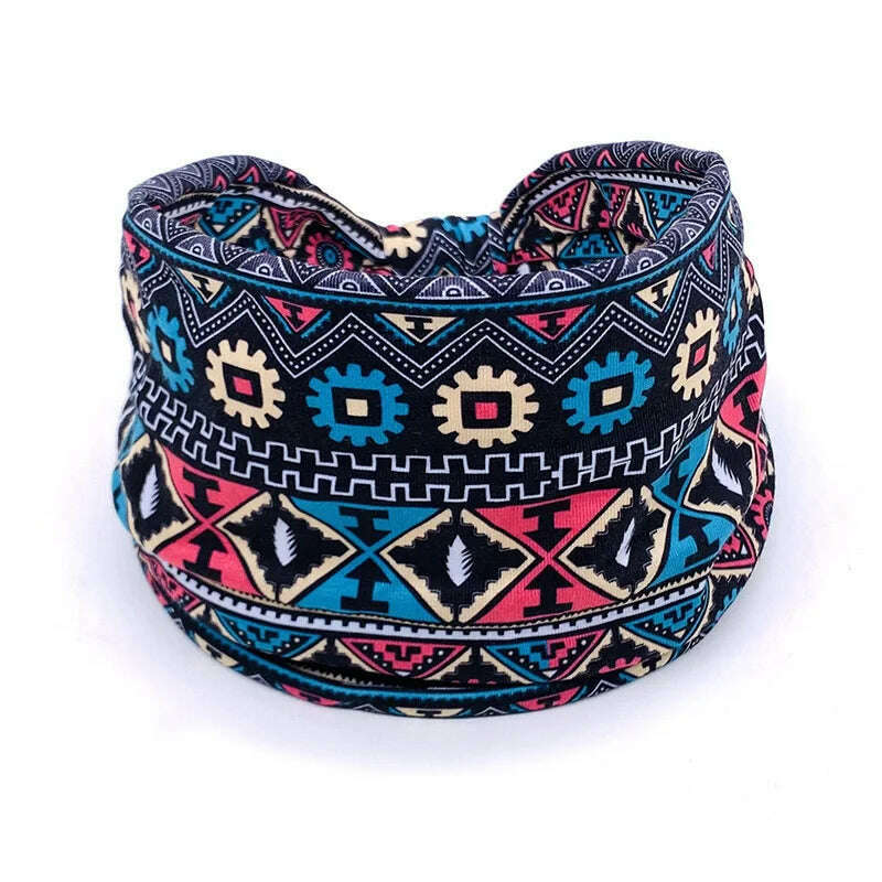 KIMLUD, New African Pattern Print Wide Headband for Women Twist Style Hair Bandanas Head Wrap Elastic  Headwear Turban Girls Accessories, 8, KIMLUD APPAREL - Womens Clothes