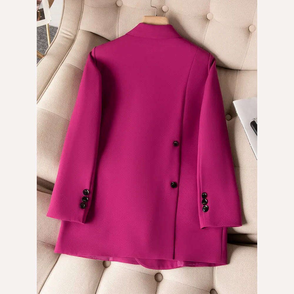 KIMLUD, New Arrival Autumn Winter Women Ladies Blazer Pink Black Coffee Female Long Sleeve Solid Casual Jacket Coat, Pink Blazer / S, KIMLUD APPAREL - Womens Clothes