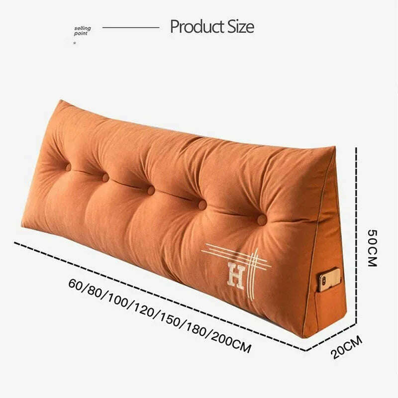 KIMLUD, New Arrival Bedside Cushion Nordic Removable Triangular Bed Backrests Large Pillows For Coussin Headboard Pillow Cushions, KIMLUD Womens Clothes