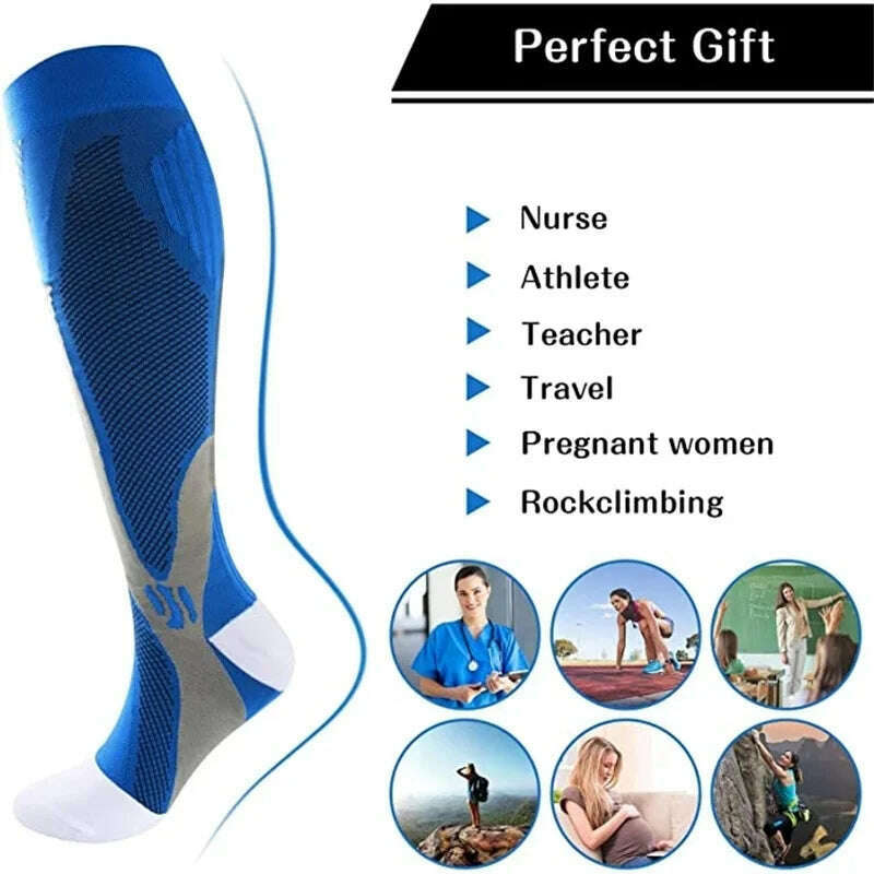 KIMLUD, New Arrival Stockings Compression Golf Sport Socks Medical Nursing Stockings Prevent Varicose Veins Socks Fit For Rugby Socks, KIMLUD Womens Clothes