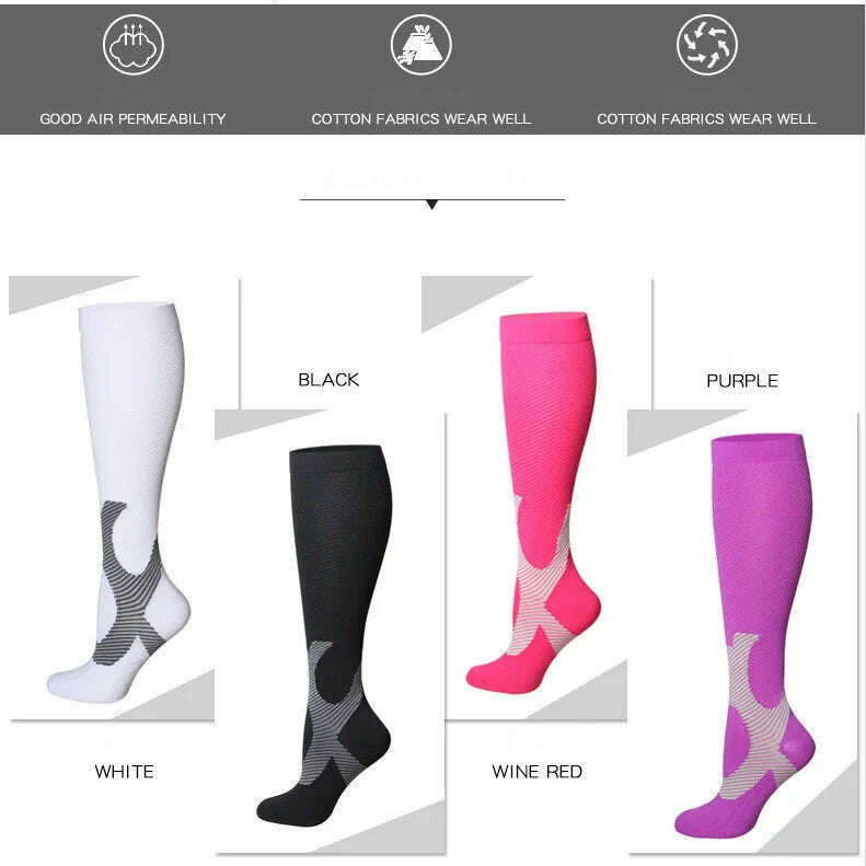 KIMLUD, New Arrival Stockings Compression Golf Sport Socks Medical Nursing Stockings Prevent Varicose Veins Socks Fit For Rugby Socks, KIMLUD Womens Clothes