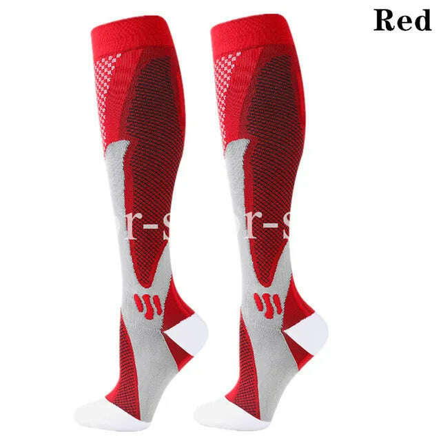 KIMLUD, New Arrival Stockings Compression Golf Sport Socks Medical Nursing Stockings Prevent Varicose Veins Socks Fit For Rugby Socks, YSZ02-Red / S-M EU 35-41, KIMLUD APPAREL - Womens Clothes