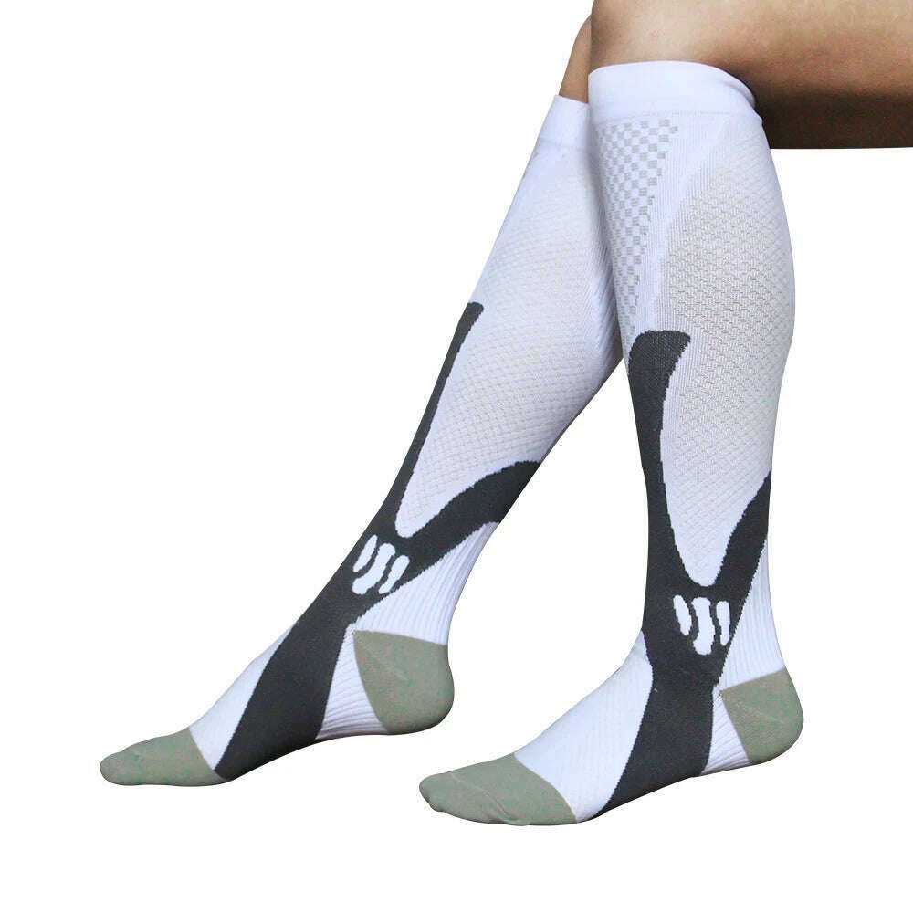 KIMLUD, New Arrival Stockings Compression Golf Sport Socks Medical Nursing Stockings Prevent Varicose Veins Socks Fit For Rugby Socks, YSZ02-White / S-M EU 35-41, KIMLUD APPAREL - Womens Clothes