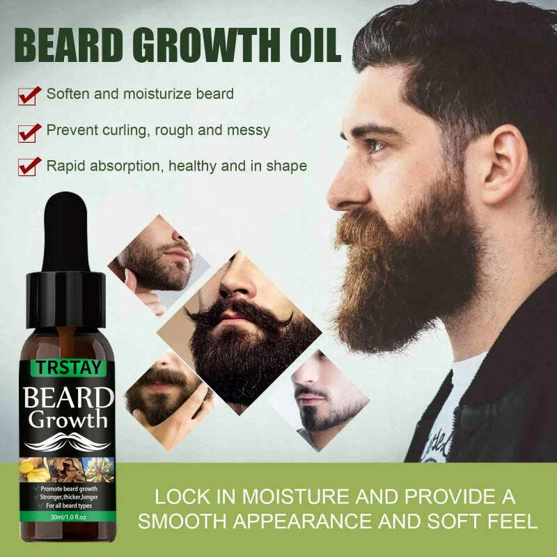 KIMLUD, NEW Beard Hair Growth Essential Oil Anti Hair Loss Product Natural Mustache Regrowth Oil for Men Nourishing Beard Care Roller, KIMLUD Womens Clothes