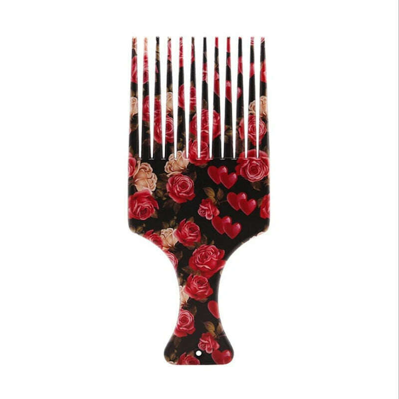 KIMLUD, New Beauty Girl Afro Comb Curly Hair Brush Salon Hairdressing Styling Long Tooth Styling Pick Drop Shipping Professional, M, KIMLUD APPAREL - Womens Clothes