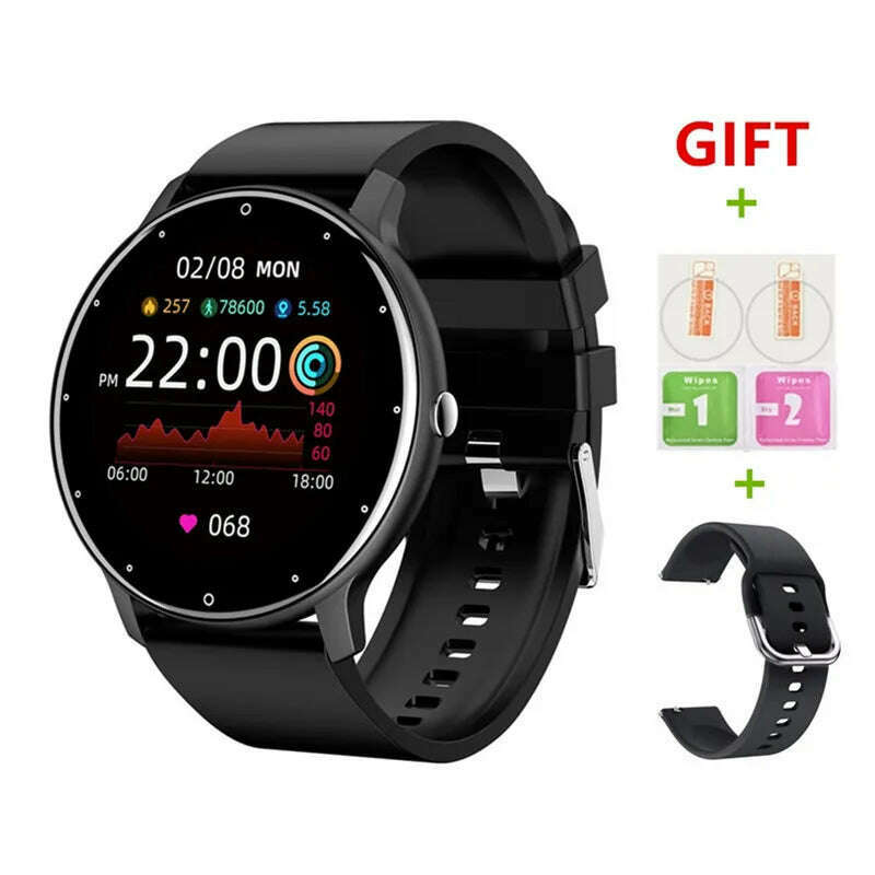 KIMLUD, New Bluetooth Call Smart Watch Men Fitness Tracker Heart Rate Sleep Monitoring Sport Waterproof Smartwatch Women For Android IOS, Black B / CHINA, KIMLUD APPAREL - Womens Clothes