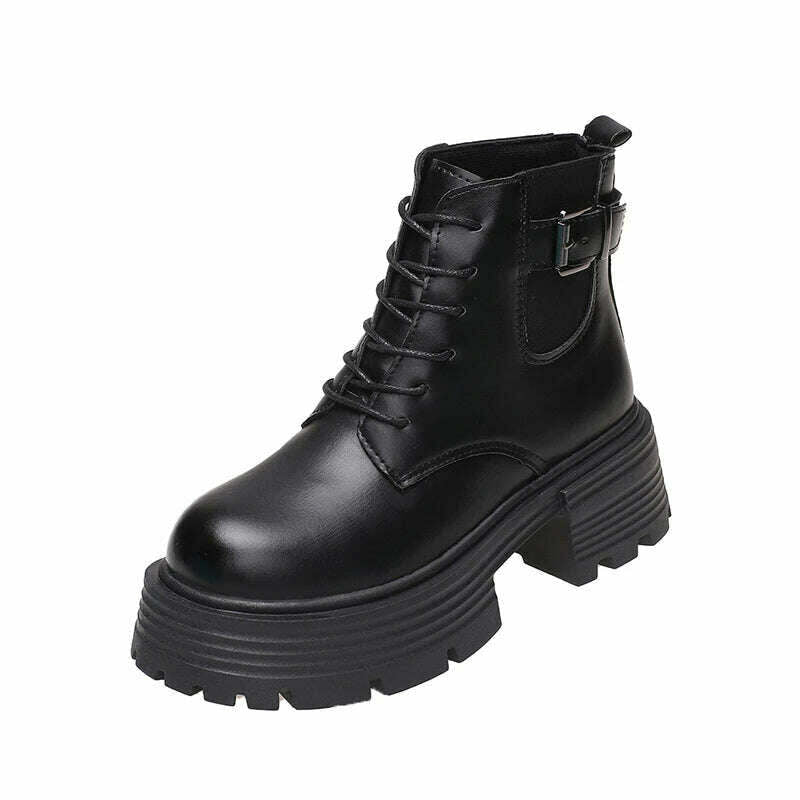 KIMLUD, New British Style Princess Anime Student Cosplay PU Leather Shoes Women Japanese Party Korean Cute College School Single Boots, Black matte / 35, KIMLUD APPAREL - Womens Clothes