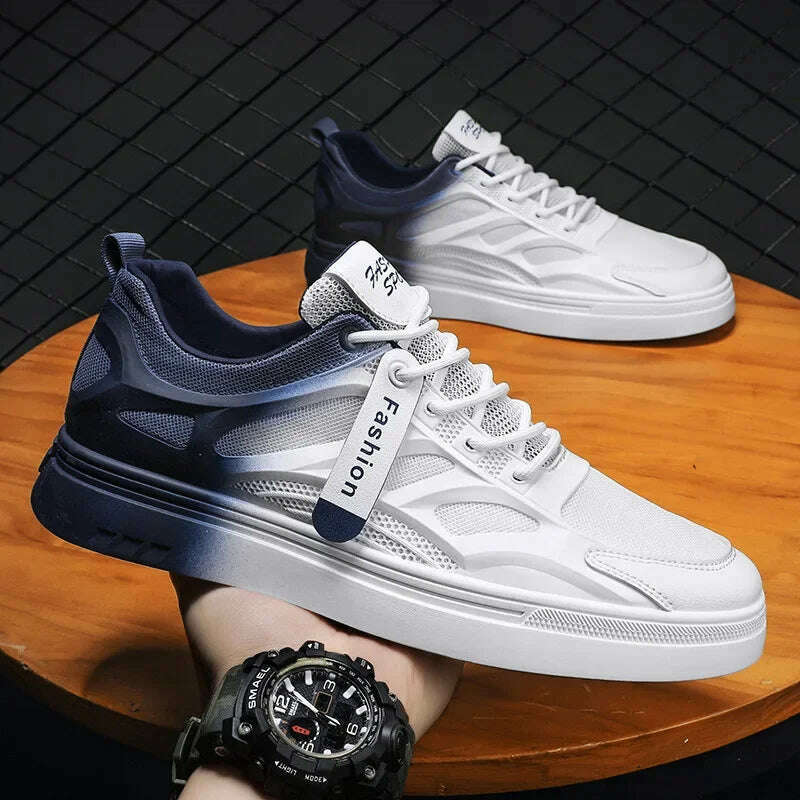 KIMLUD, New Casual Shoe Spring Autumn Men Sneakers Light Shoes Men Vulcanize Shoes White All-match Shoes Male Flats Lace-up Platform, KIMLUD Womens Clothes