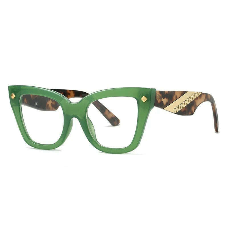 KIMLUD, New Cat Eye Sunglasses Women Vintage Men Square Shades Brand Designer Gafas Luxury Sun Glasses Frame UV400 Eyewear Oculos, green / as picture, KIMLUD Womens Clothes