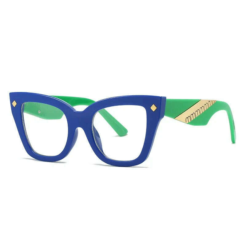 KIMLUD, New Cat Eye Sunglasses Women Vintage Men Square Shades Brand Designer Gafas Luxury Sun Glasses Frame UV400 Eyewear Oculos, blue / as picture, KIMLUD Womens Clothes