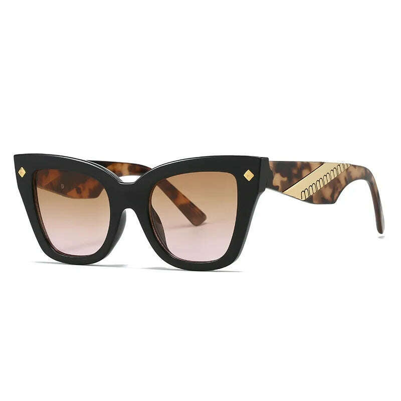 KIMLUD, New Cat Eye Sunglasses Women Vintage Men Square Shades Brand Designer Gafas Luxury Sun Glasses Frame UV400 Eyewear Oculos, black leopard / as picture, KIMLUD Womens Clothes