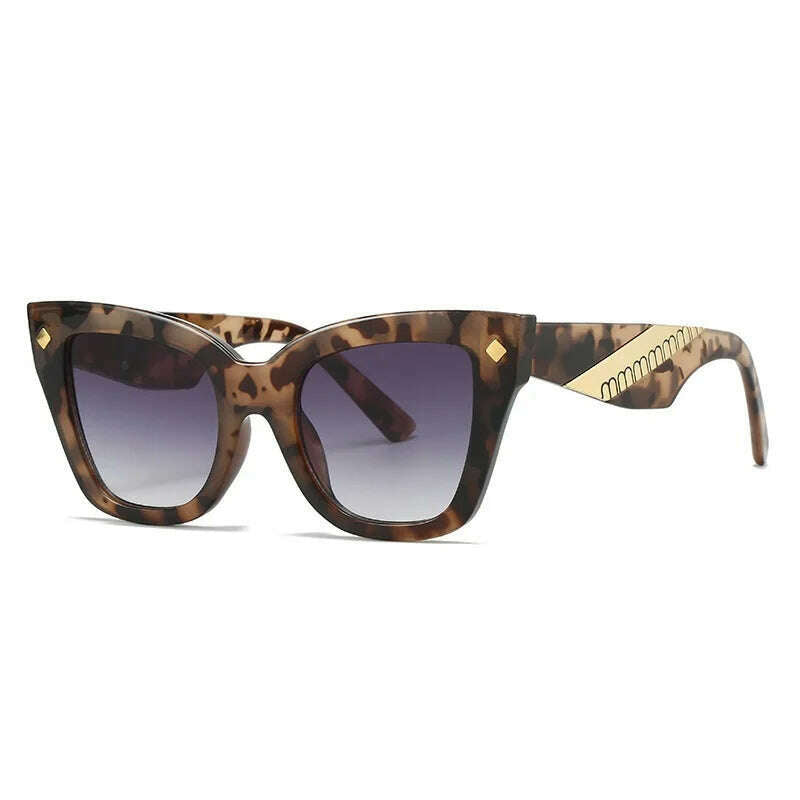 KIMLUD, New Cat Eye Sunglasses Women Vintage Men Square Shades Brand Designer Gafas Luxury Sun Glasses Frame UV400 Eyewear Oculos, leopard grey / as picture, KIMLUD Womens Clothes