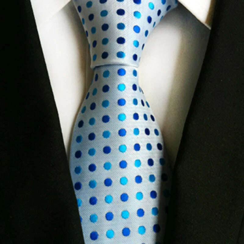 KIMLUD, New Design Fashion Necktie Orange White Blue Polka Dot Ties for Man Business Wedding Formal NeckTie 8cm Silk Dress Gift Gravata, KIMLUD Womens Clothes