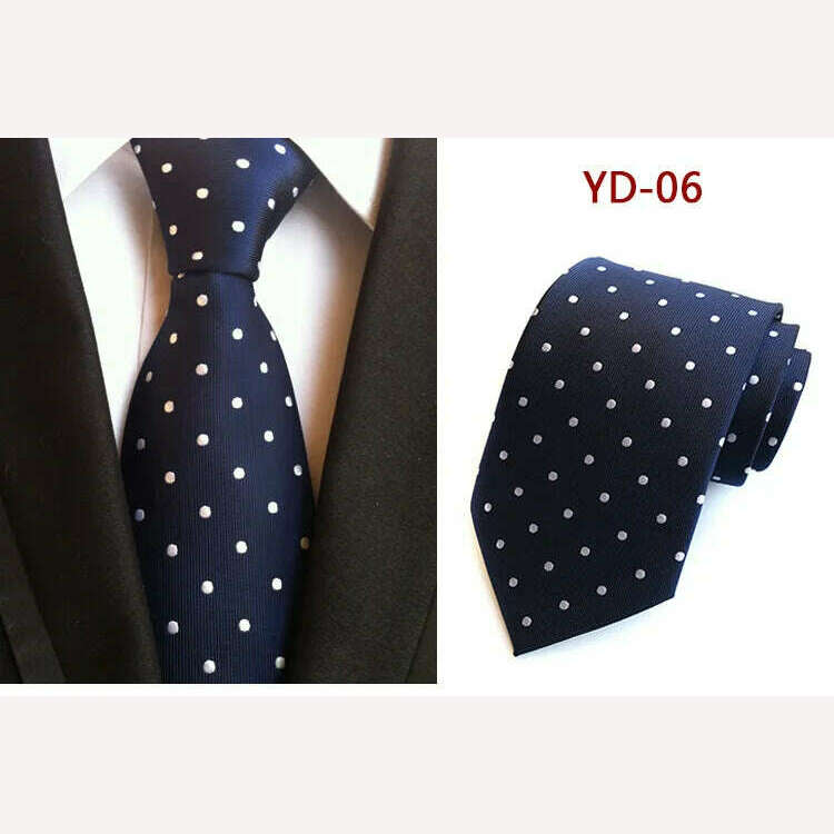 KIMLUD, New Design Fashion Necktie Orange White Blue Polka Dot Ties for Man Business Wedding Formal NeckTie 8cm Silk Dress Gift Gravata, A06, KIMLUD APPAREL - Womens Clothes