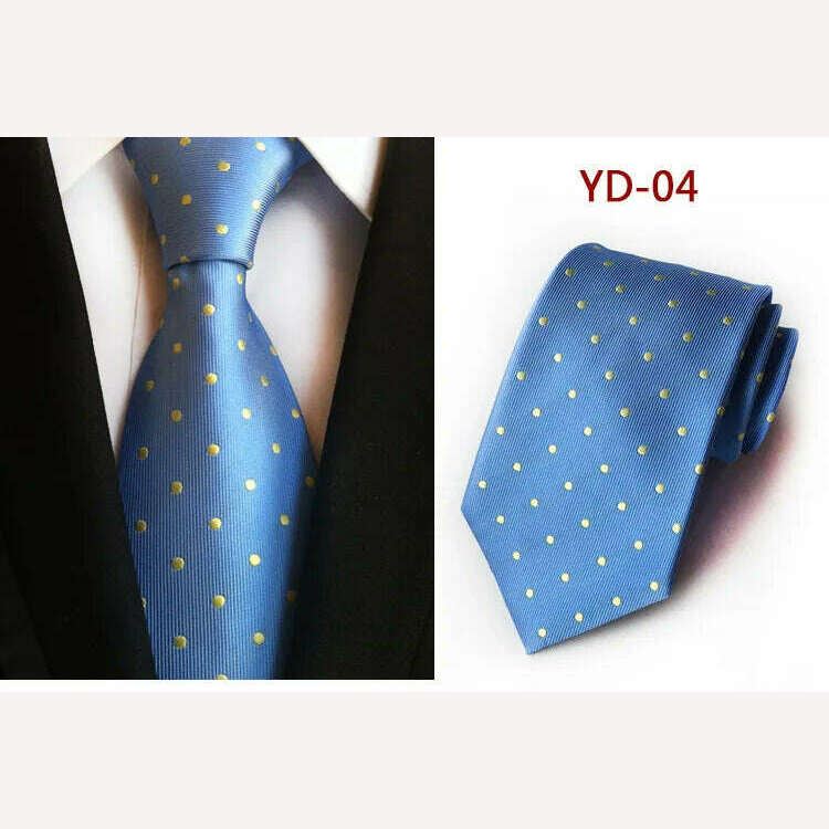 KIMLUD, New Design Fashion Necktie Orange White Blue Polka Dot Ties for Man Business Wedding Formal NeckTie 8cm Silk Dress Gift Gravata, A04, KIMLUD APPAREL - Womens Clothes