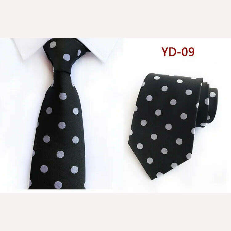 KIMLUD, New Design Fashion Necktie Orange White Blue Polka Dot Ties for Man Business Wedding Formal NeckTie 8cm Silk Dress Gift Gravata, A09, KIMLUD APPAREL - Womens Clothes