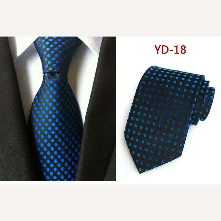 KIMLUD, New Design Fashion Necktie Orange White Blue Polka Dot Ties for Man Business Wedding Formal NeckTie 8cm Silk Dress Gift Gravata, A18, KIMLUD APPAREL - Womens Clothes