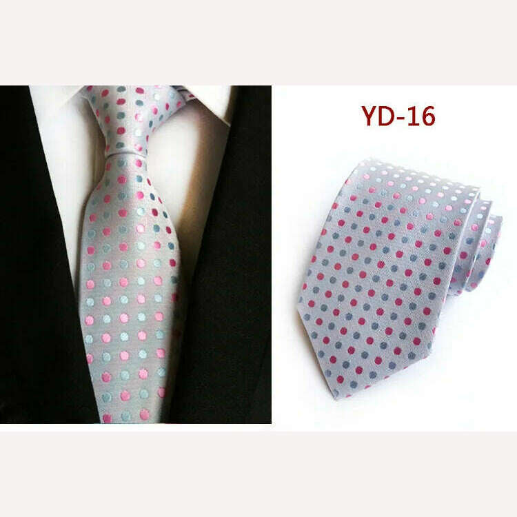 KIMLUD, New Design Fashion Necktie Orange White Blue Polka Dot Ties for Man Business Wedding Formal NeckTie 8cm Silk Dress Gift Gravata, A16, KIMLUD APPAREL - Womens Clothes