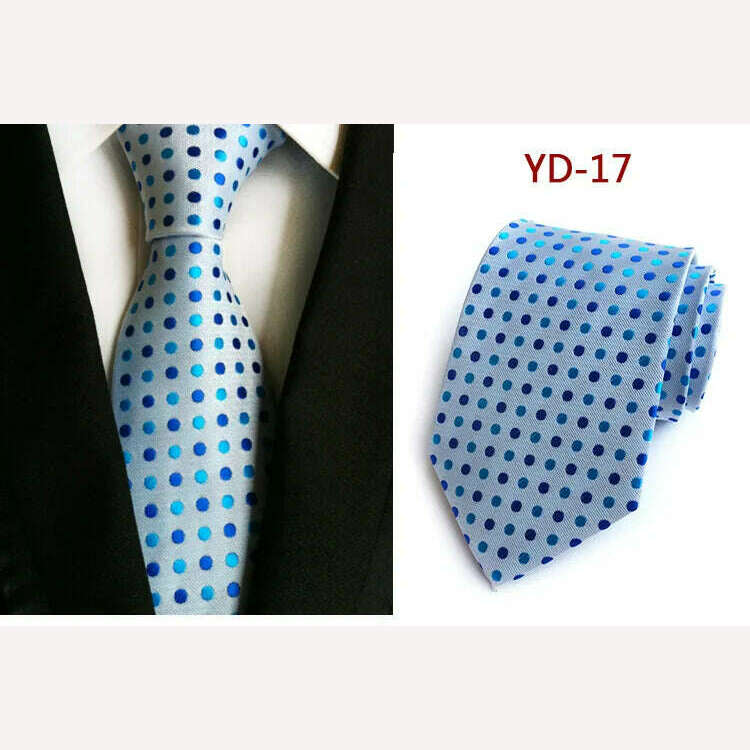 KIMLUD, New Design Fashion Necktie Orange White Blue Polka Dot Ties for Man Business Wedding Formal NeckTie 8cm Silk Dress Gift Gravata, A17, KIMLUD APPAREL - Womens Clothes