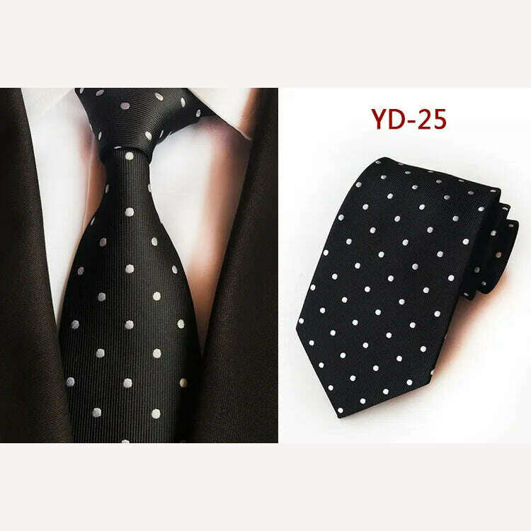 KIMLUD, New Design Fashion Necktie Orange White Blue Polka Dot Ties for Man Business Wedding Formal NeckTie 8cm Silk Dress Gift Gravata, A25, KIMLUD APPAREL - Womens Clothes