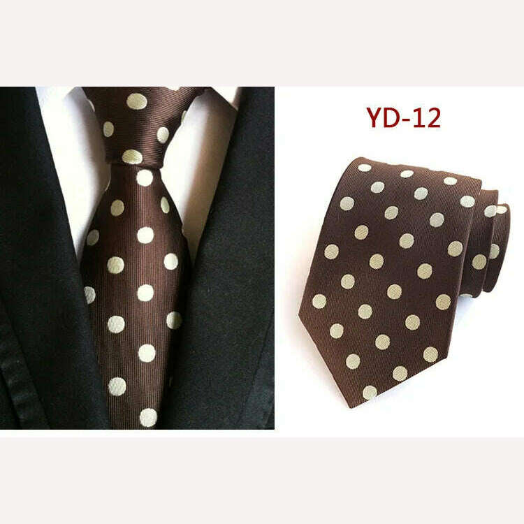 KIMLUD, New Design Fashion Necktie Orange White Blue Polka Dot Ties for Man Business Wedding Formal NeckTie 8cm Silk Dress Gift Gravata, A12, KIMLUD APPAREL - Womens Clothes