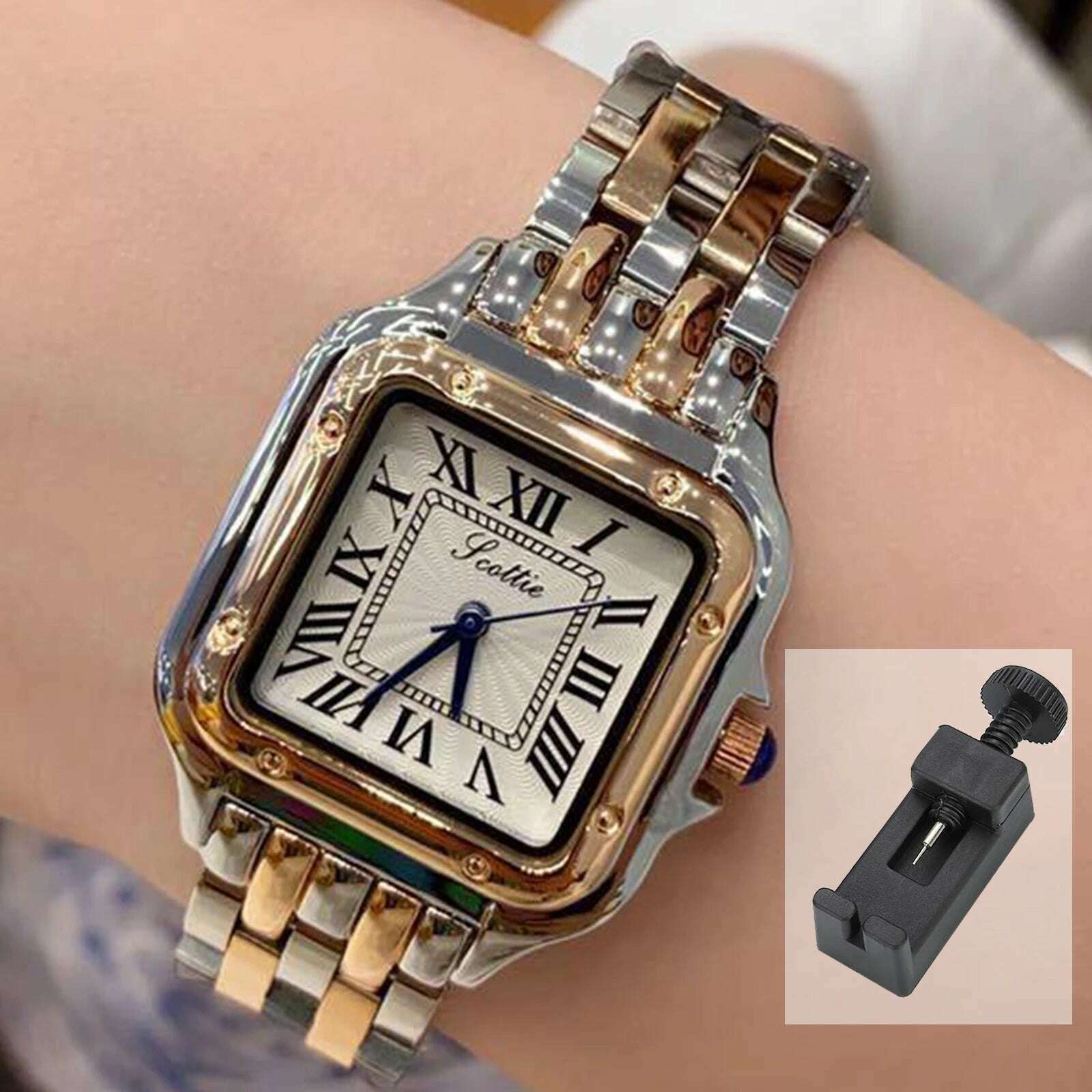 KIMLUD, New Fashion Elegant Girls Ladies Steel Waterproof Watch Waterproof new women's watch quartz, Medium rose gold / CHINA / No, KIMLUD APPAREL - Womens Clothes