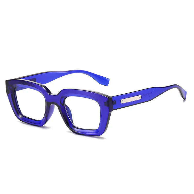 KIMLUD, New Fashion Green Square Sunglasses For Women Men Brand Quality Retro Sun Glasses Trending Shades UV400 Eyeglasses Wholesale, Blue Transparent / As the Picture, KIMLUD Womens Clothes
