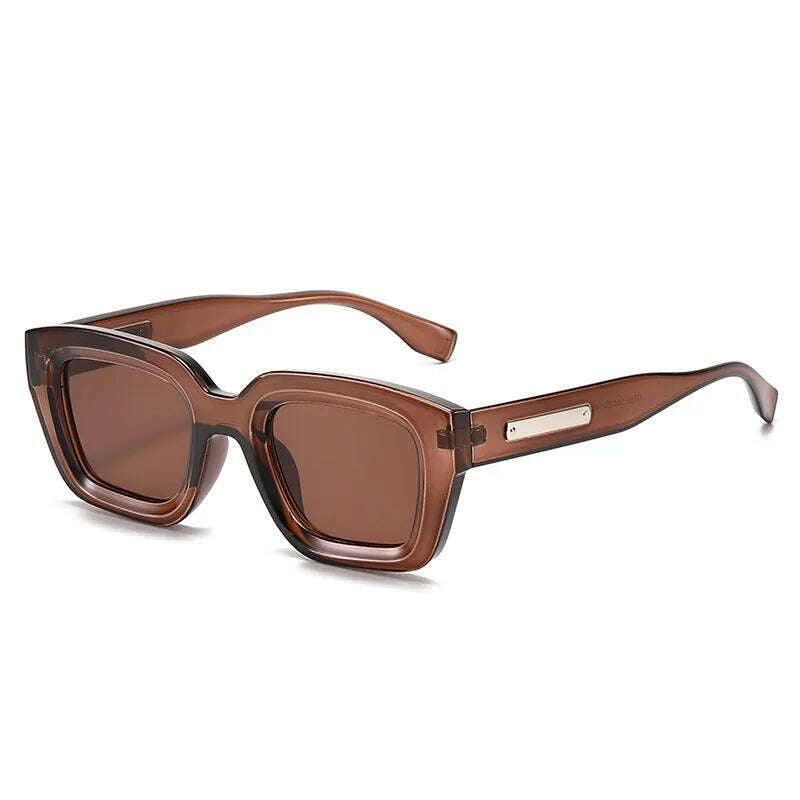 KIMLUD, New Fashion Green Square Sunglasses For Women Men Brand Quality Retro Sun Glasses Trending Shades UV400 Eyeglasses Wholesale, Tea / As the Picture, KIMLUD Womens Clothes