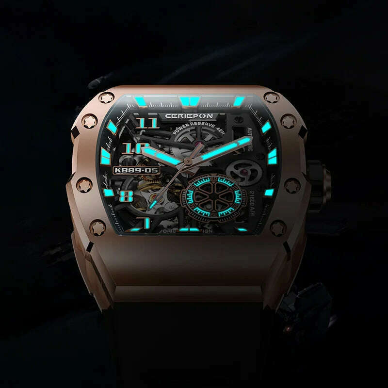 KIMLUD, New Fashion Men Mechanical Automatic Wristwatch Pagani Design Richard Similar Hand Silicone Band Sport Watches Relogio Masculino, KIMLUD Womens Clothes