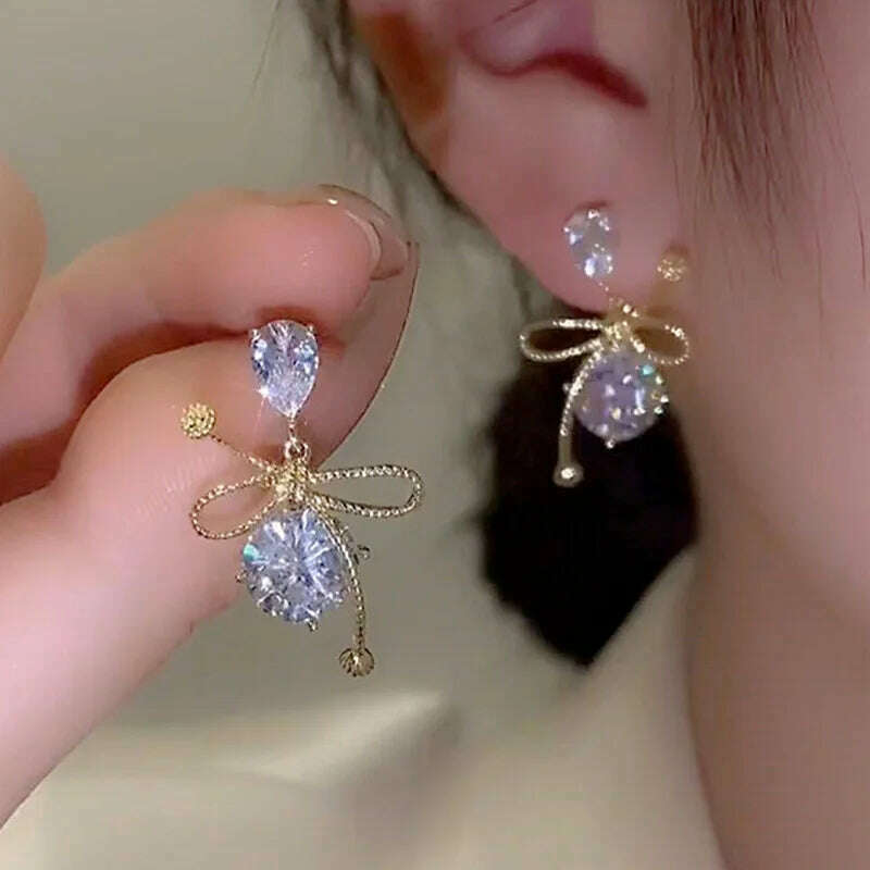 KIMLUD, New Fashion Trend Unique Design Elegant Exquisite Light Luxury Long Tassel Earrings Female Jewelry Party Premium Gift Wholesale, ED1508, KIMLUD APPAREL - Womens Clothes