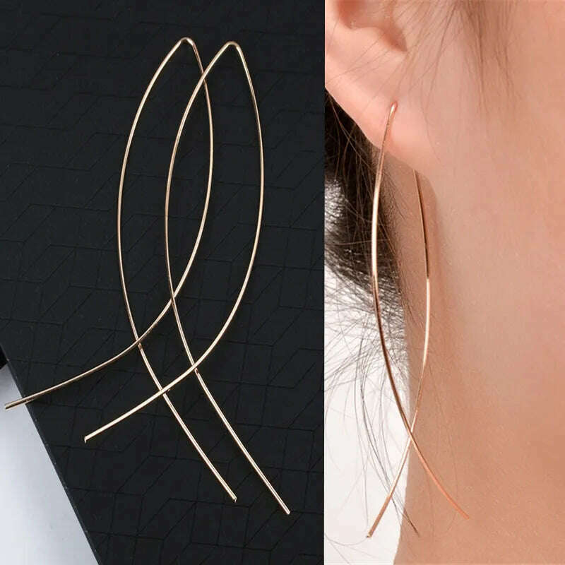 KIMLUD, New Fashion Trend Unique Design Elegant Exquisite Light Luxury Long Tassel Earrings Female Jewelry Party Premium Gift Wholesale, ED115, KIMLUD APPAREL - Womens Clothes