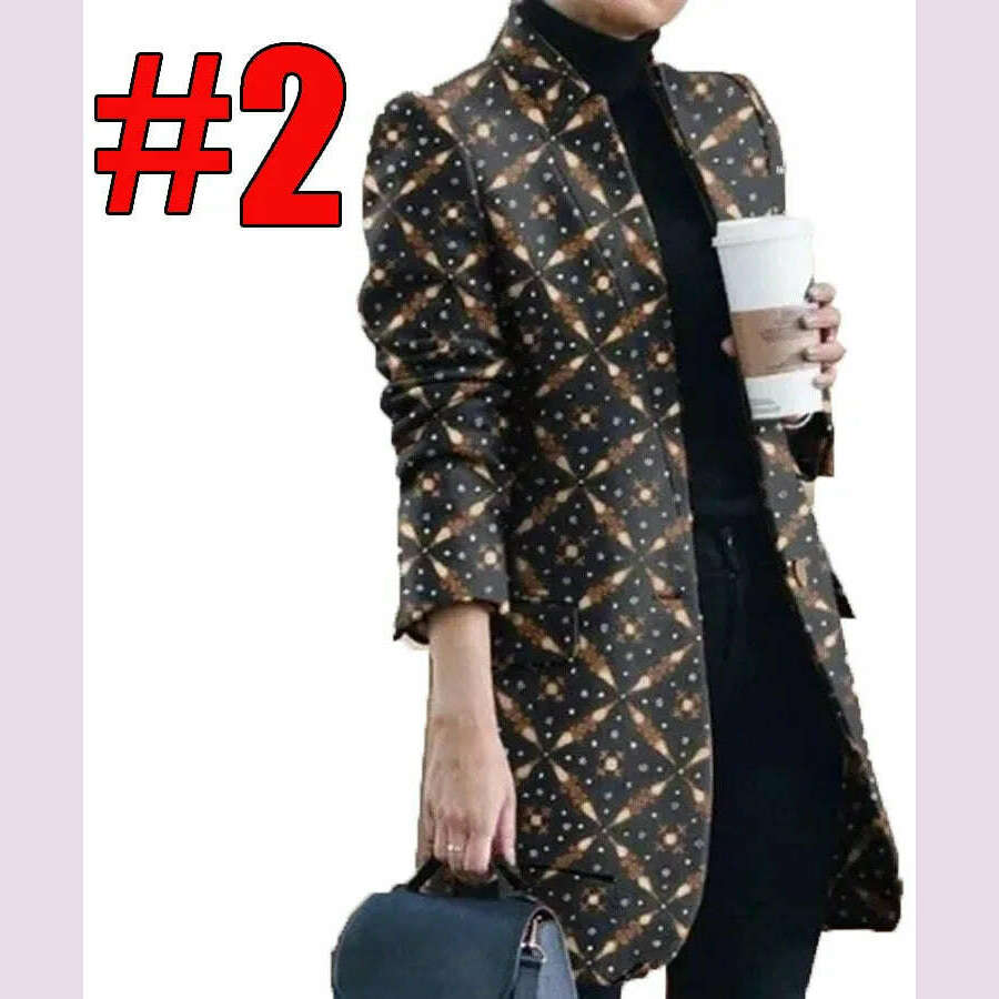 KIMLUD, New Fashion Women Casual All Match Coats Jackets Autumn Winter Solid Color Jacket Stand Up Collar Ladies Woolen Coat, Clear / 4XL, KIMLUD APPAREL - Womens Clothes