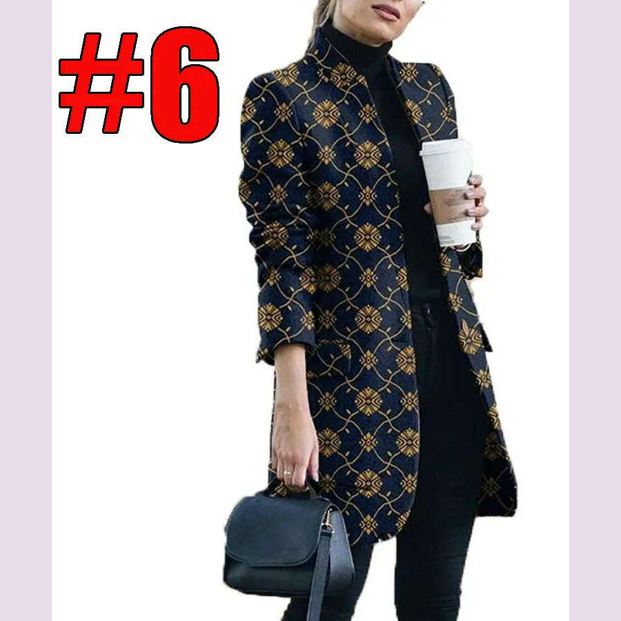 KIMLUD, New Fashion Women Casual All Match Coats Jackets Autumn Winter Solid Color Jacket Stand Up Collar Ladies Woolen Coat, Mint / 4XL, KIMLUD APPAREL - Womens Clothes