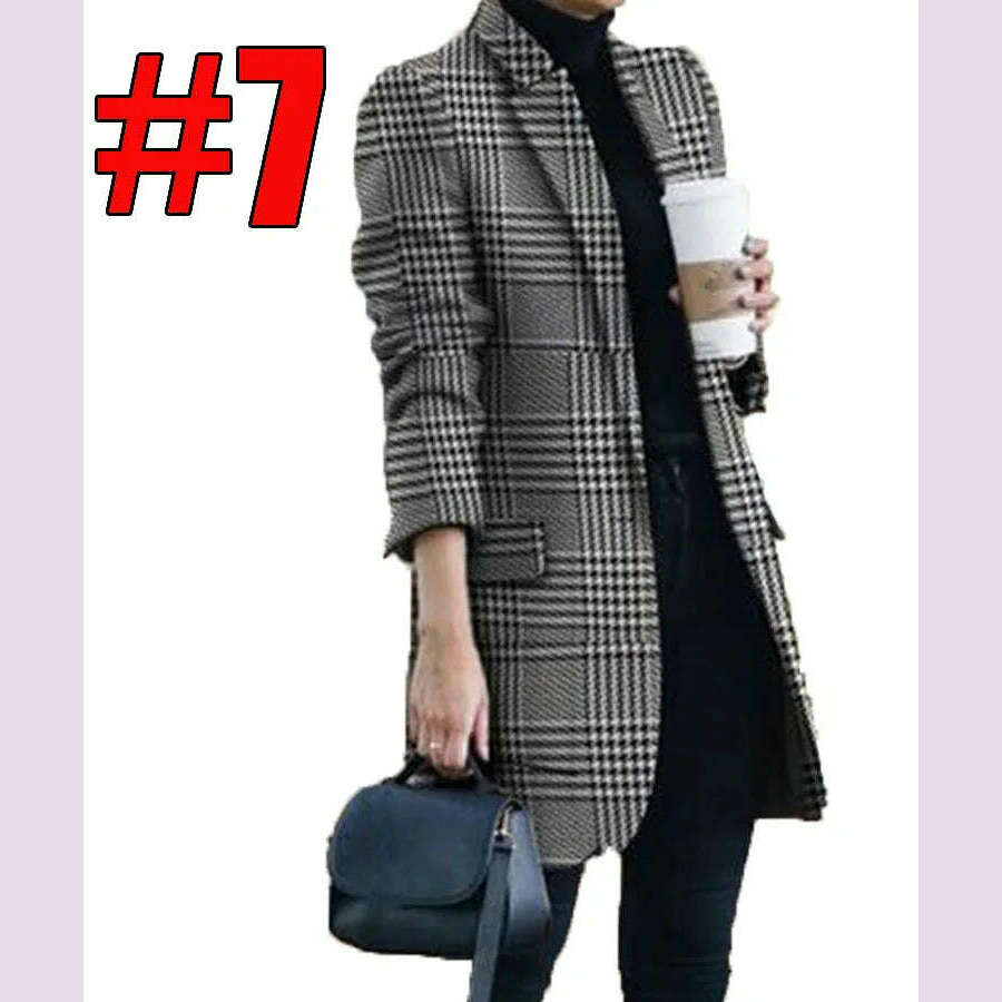 KIMLUD, New Fashion Women Casual All Match Coats Jackets Autumn Winter Solid Color Jacket Stand Up Collar Ladies Woolen Coat, CORAL RED / L, KIMLUD APPAREL - Womens Clothes