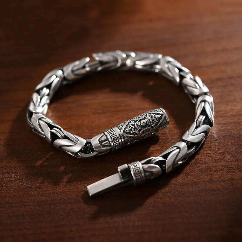 KIMLUD, New Handmade Retro Men's Safety Woven Bracelet Pestle Trendy Hip-hop Niche Thai Bracelet Jewelry, E069 / 18cm, KIMLUD APPAREL - Womens Clothes