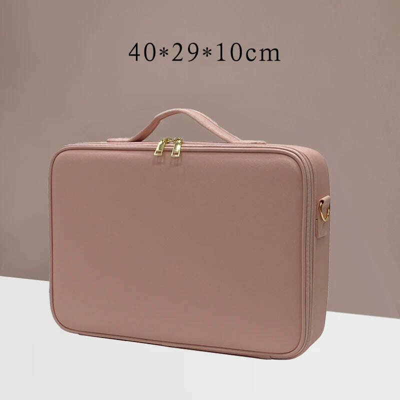 New Large Capacity Make Up Case Professional Cosmetic Bag PU Leather Beauty Makeup Necessary Waterproof Make Up Bag - KIMLUD