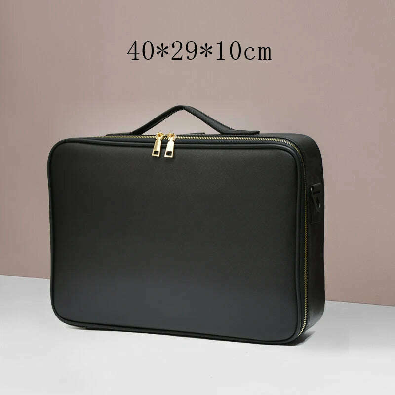 New Large Capacity Make Up Case Professional Cosmetic Bag PU Leather Beauty Makeup Necessary Waterproof Make Up Bag - KIMLUD