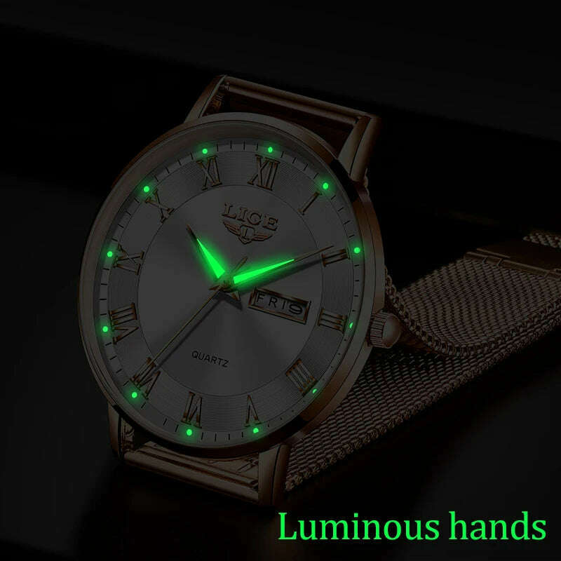 New LIGE Women Ultra-Thin Watch Top Brand Luxury Watches Fashion Ladies Clock Stainless Steel Waterproof Calendar Wristwatch+Box - KIMLUD