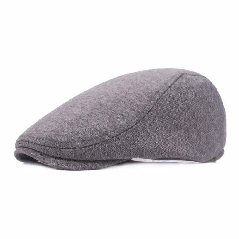 KIMLUD, New Men Berets Spring Autumn Winter British Style Newsboy Beret Hat Retro England Hats Male Hats Peaked Painter Caps for Dad, Gray, KIMLUD APPAREL - Womens Clothes