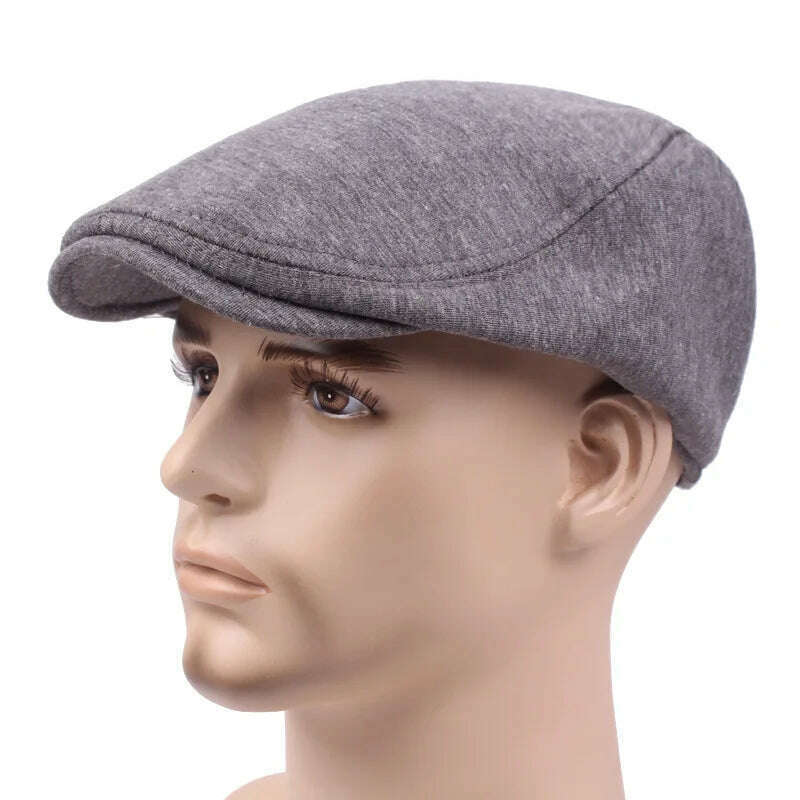 KIMLUD, New Men Berets Spring Autumn Winter British Style Newsboy Beret Hat Retro England Hats Male Hats Peaked Painter Caps for Dad, KIMLUD Womens Clothes